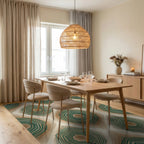 Beige Tan Brown Rug - dining_room