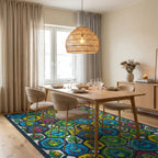 Whimsical Hexagonal Adventure Map Rug - dining_room