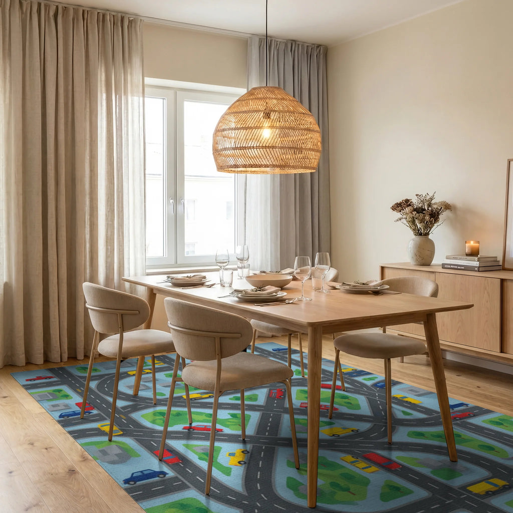 Modern Road Map Activity Rug - dining_room