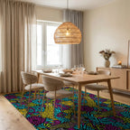Magenta Yellow Energetic Rug - dining_room