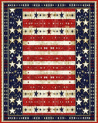 Distressed Flag Stars Stripes Rug - Cutout View