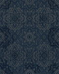 Distressed Midnight Blue Medallion Rug - Cutout View
