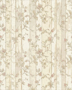 Distressed Wood Floral Scroll Rug - Cutout View