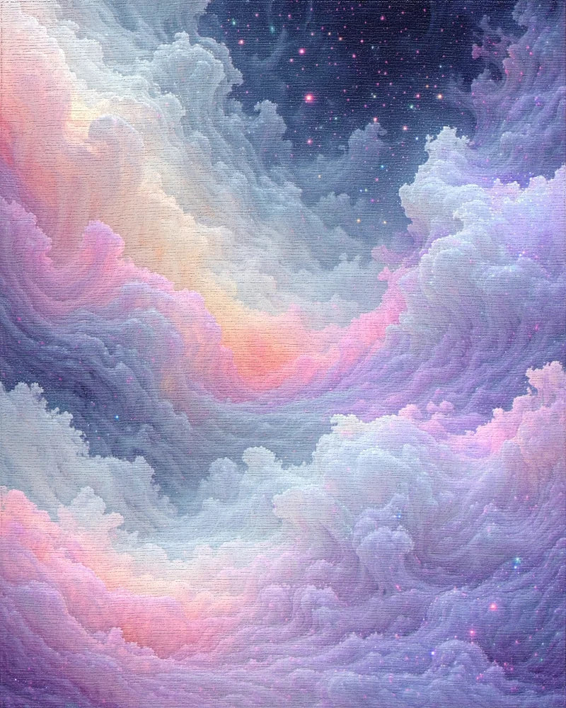 Dreamy Cloudscape Nebula Pattern Rug - Cutout View