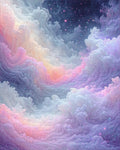 Dreamy Cloudscape Nebula Pattern Rug - Cutout View