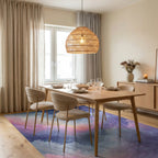 Dreamy Cloudscape Nebula Pattern Rug Dining Room View