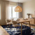 Dreamy Night Sky Starry Cloudscape Rug Dining Room View