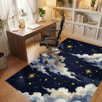Dreamy Night Sky Starry Cloudscape Rug Office View