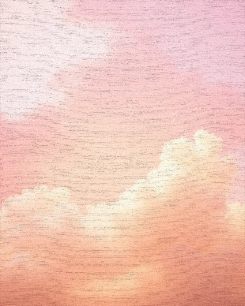 Dreamy Peach Cloudscape Sky Rug - Cutout View
