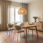Dreamy Peach Cloudscape Sky Rug Dining Room View