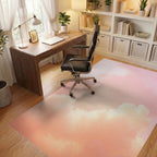 Dreamy Peach Cloudscape Sky Rug Office View