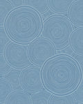 Dusty Blue Swirling Circles Rug - Cutout View