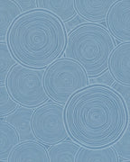 Dusty Blue Swirling Circles Rug - Cutout View