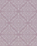 Dusty Rose Damask Scroll Rug - Cutout View