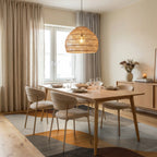Earth Tones Abstract Wave Rug - Dining Room View