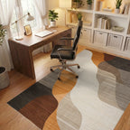 Earth Tones Abstract Wave Rug - Office View