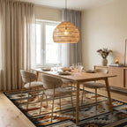Earth Tones Geometric Southwestern Rug - Dining Room View