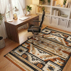 Earth Tones Geometric Southwestern Rug - Office View