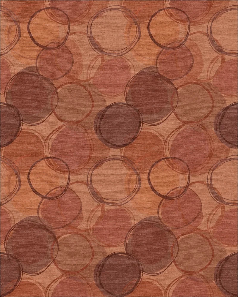 Earthy Abstract Circles Rug - Cutout View
