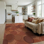 Earthy Abstract Circles Rug Living Room View