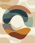 Earthy Abstract Organic Waves Rug - Cutout View
