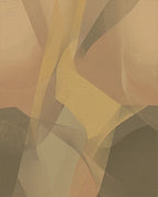 Earthy Abstract Swirl Layered Rug - Cutout View