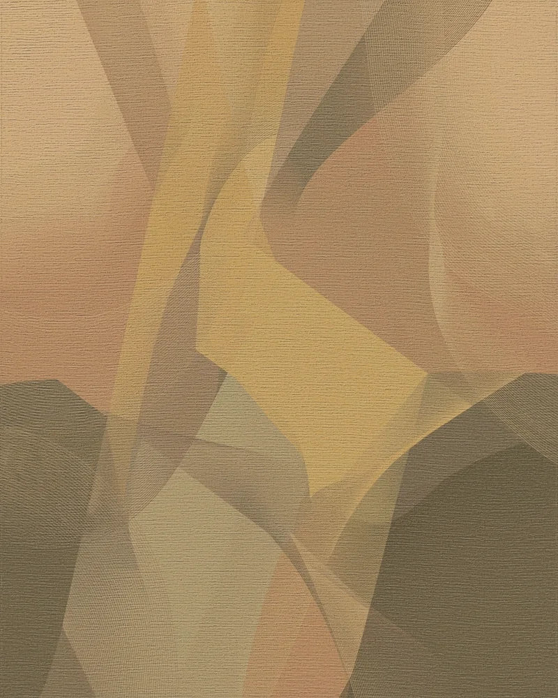 Earthy Abstract Swirl Layered Rug - Cutout View