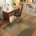 Earthy Abstract Swirl Layered Rug Office View