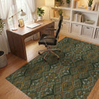 Earthy Abstract Tribal Diamond Rug Office View