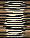 Earthy Abstract Zebra Stripe Rug - Cutout View