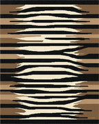 Earthy Abstract Zebra Stripe Rug - Cutout View