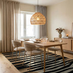 Earthy Abstract Zebra Stripe Rug - Dining Room View