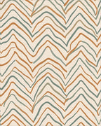 Earthy Abstract Zigzag Lines Rug - Cutout View