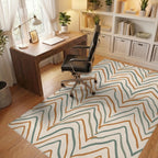 Earthy Abstract Zigzag Lines Rug Office View