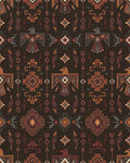 Earthy Brown Thunderbird Geometric Rug - Cutout View