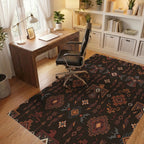 Earthy Brown Thunderbird Geometric Rug Office View