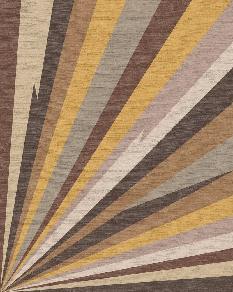Earthy Burst Abstract Sunbeam Rug - Cutout View