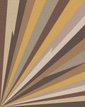 Earthy Burst Abstract Sunbeam Rug - Cutout View