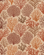 Earthy Coral Branches Repeating Pattern Rug - Cutout View