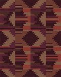 Earthy Crimson Chevron Block Rug - Cutout View