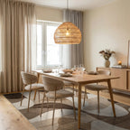 Earthy Curves Abstract Geometric Rug - Dining Room View