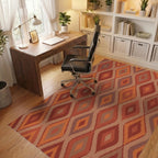 Earthy Diamond Gradient Rug Office View