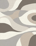 Earthy Dune Abstract Wave Rug - Cutout View