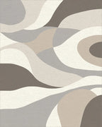 Earthy Dune Abstract Wave Rug - Cutout View