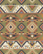 Earthy Earthy Ethnic Diamond Geometric Rug - Cutout View