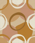 Earthy Geometric Abstract Circles Rug - Cutout View