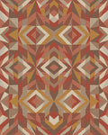 Earthy Geometric Diamond Statement Rug - Cutout View