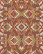 Earthy Geometric Diamond Statement Rug - Cutout View
