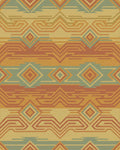 Earthy Geometric Diamond Zigzag Rug - Cutout View
