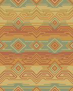 Earthy Geometric Diamond Zigzag Rug - Cutout View